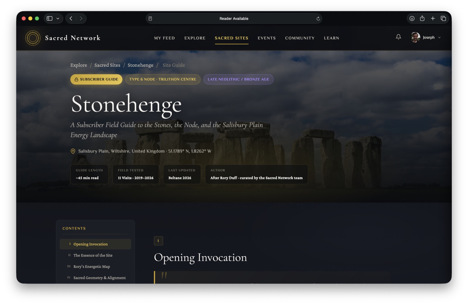 Stonehenge subscriber field guide on Sacred Network